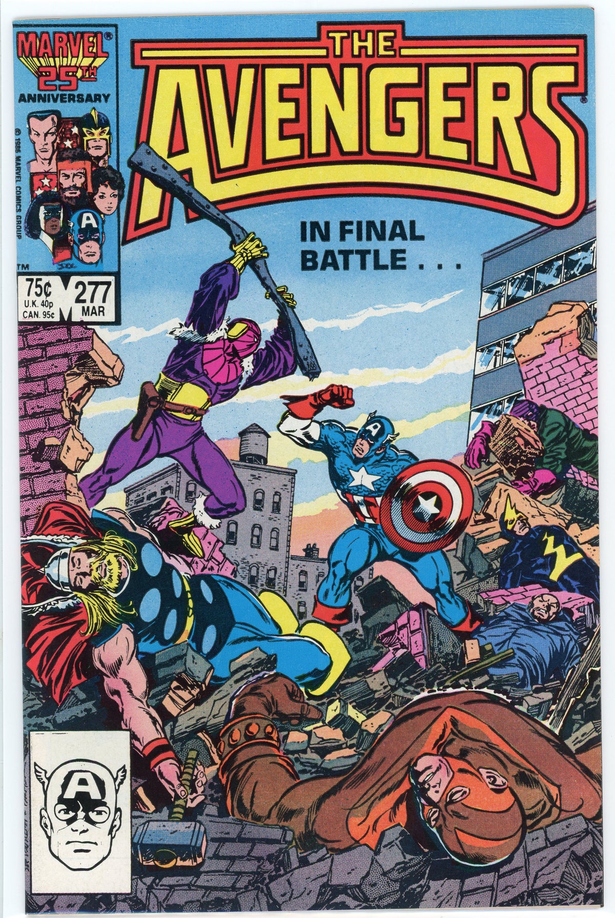 THE AVENGERS #277 NM SIEGE ON AVENGERS MANSION STORY ACTION PACKED COVER