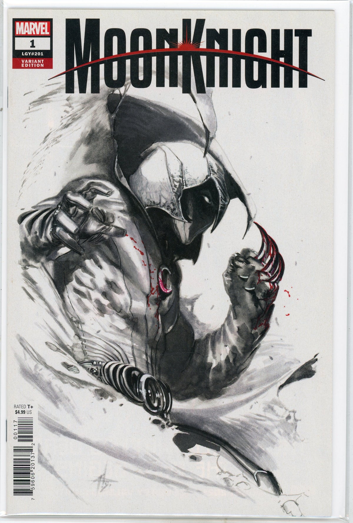 MOON KNIGHT #1 VARIANT ED. NM CLASSIC BLACK AND WHITE COVER KILLER GLOSS