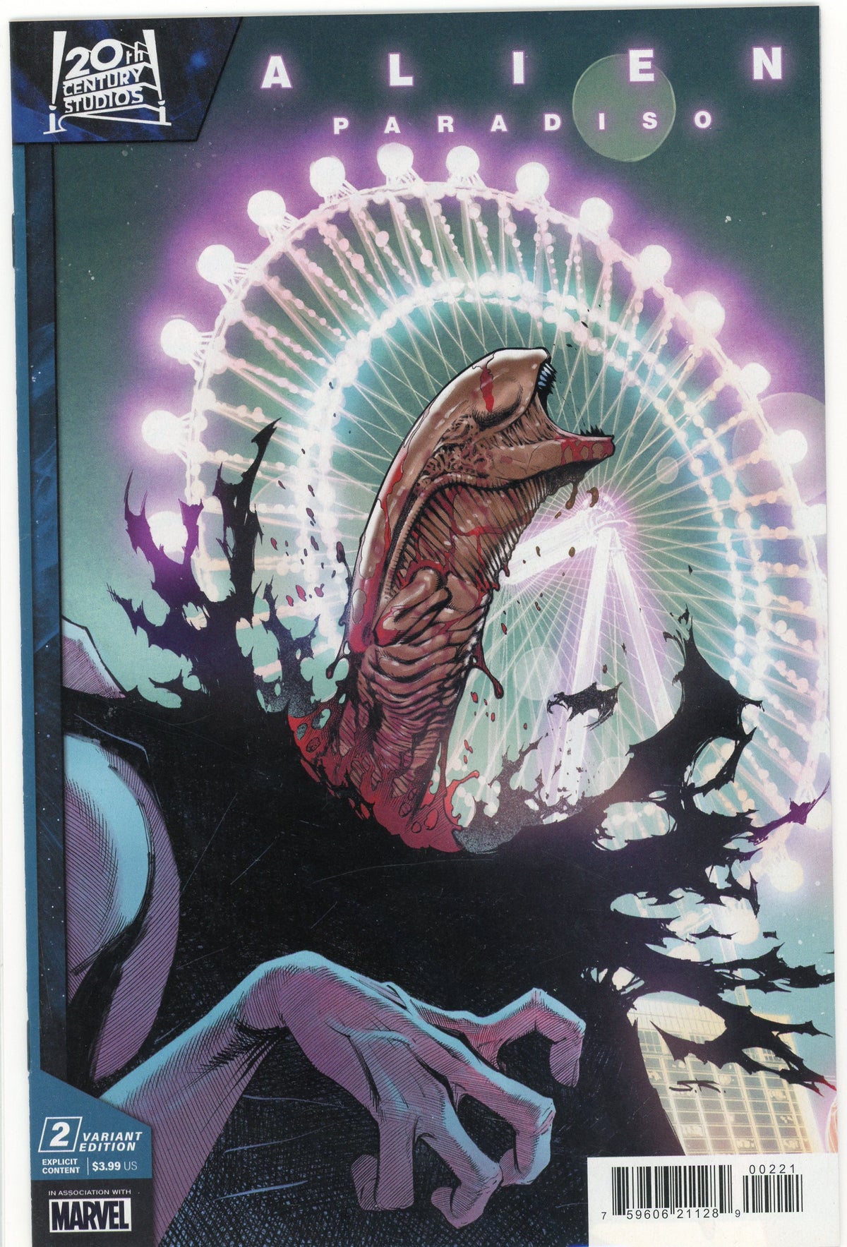 ALIEN PARADISO #2 VARIANT ED. NM STUNNING COVER BRILLIANT SHEEN