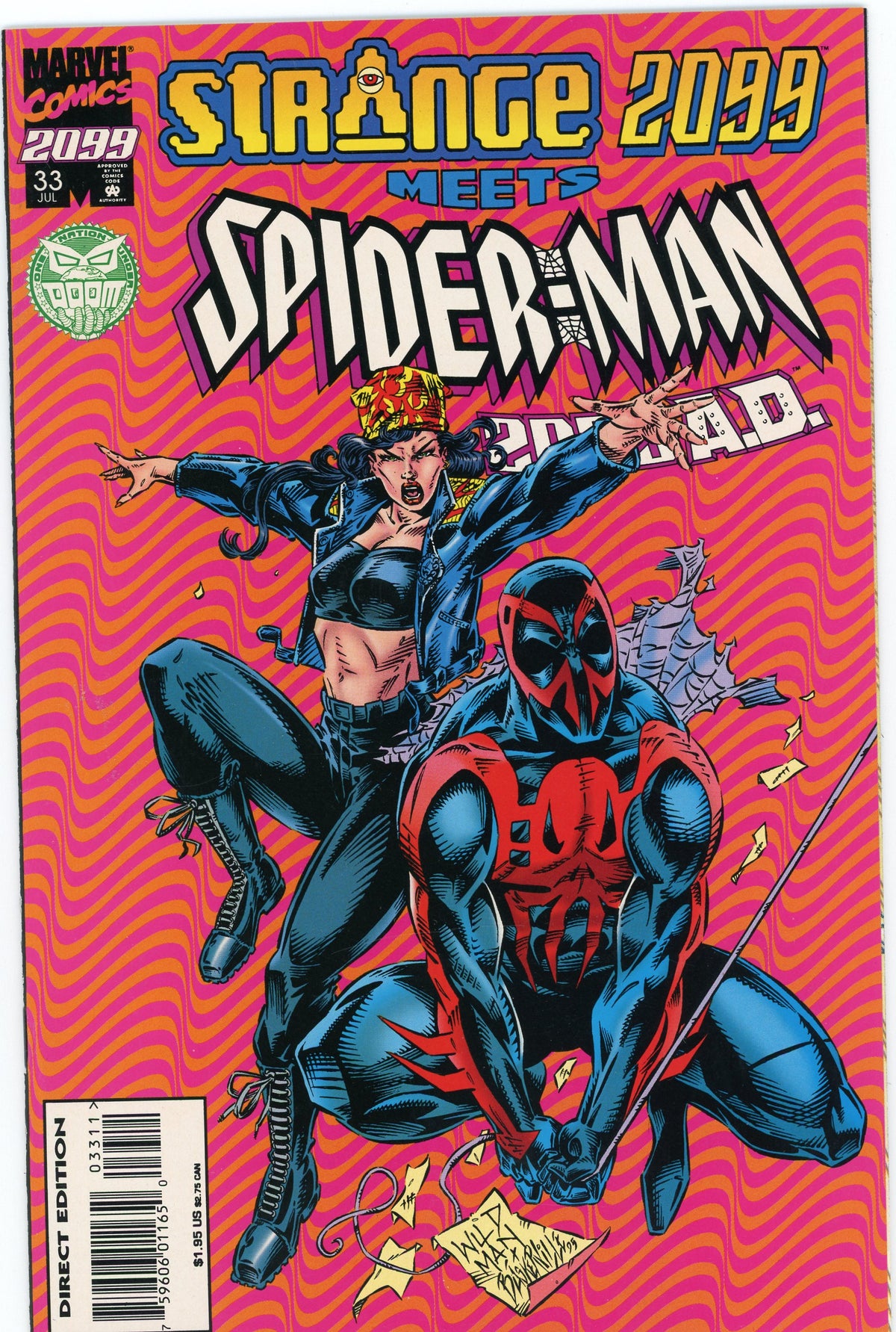 SPIDERMAN 2099 #33 NM AWE INSPIRING COVER GLOSSY SHEEN