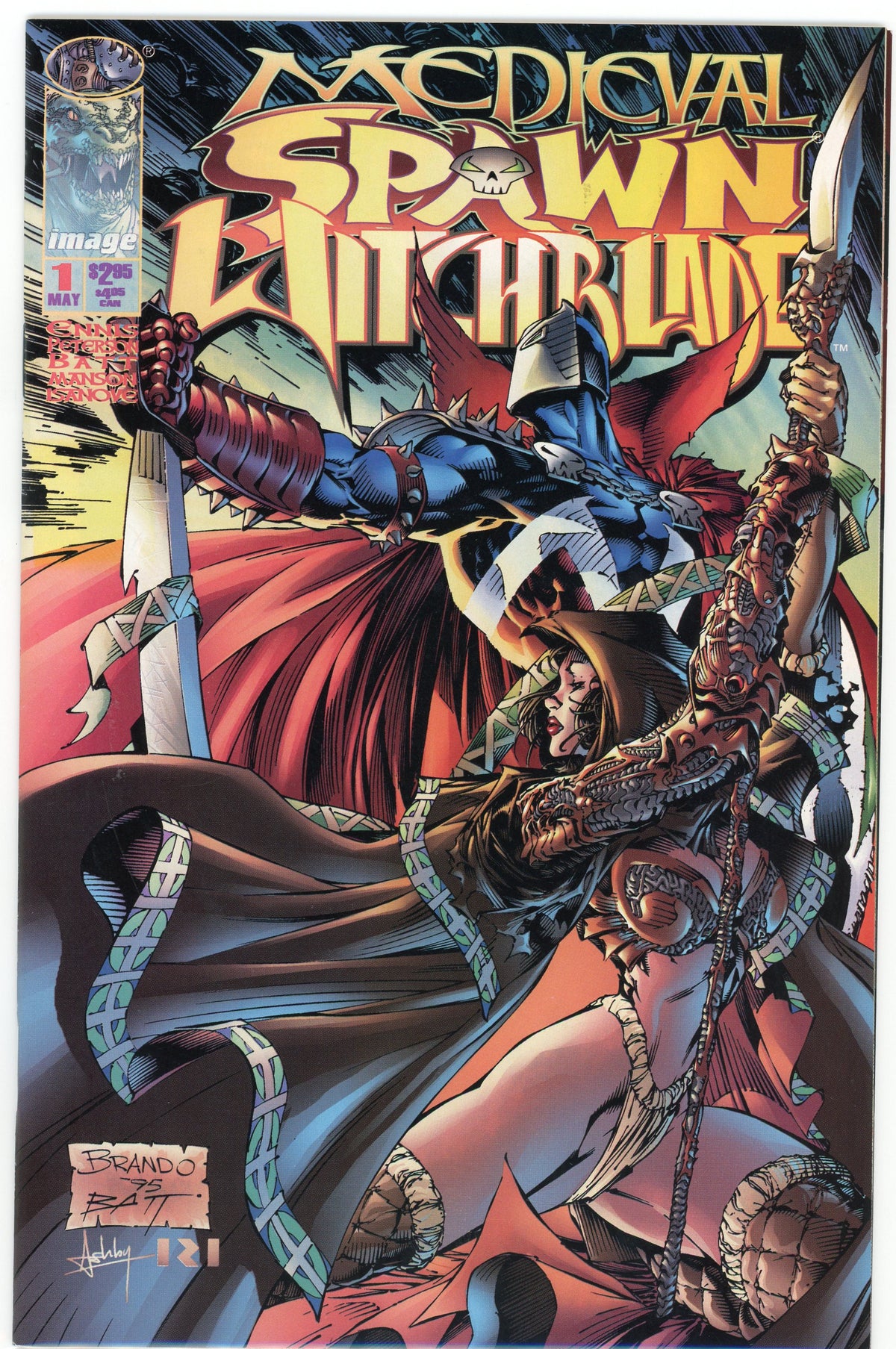 MEDIEVAL SPAWN AND WITCHBLADE #1 NM STUNNING COVER SCINTILLATING GLOSS