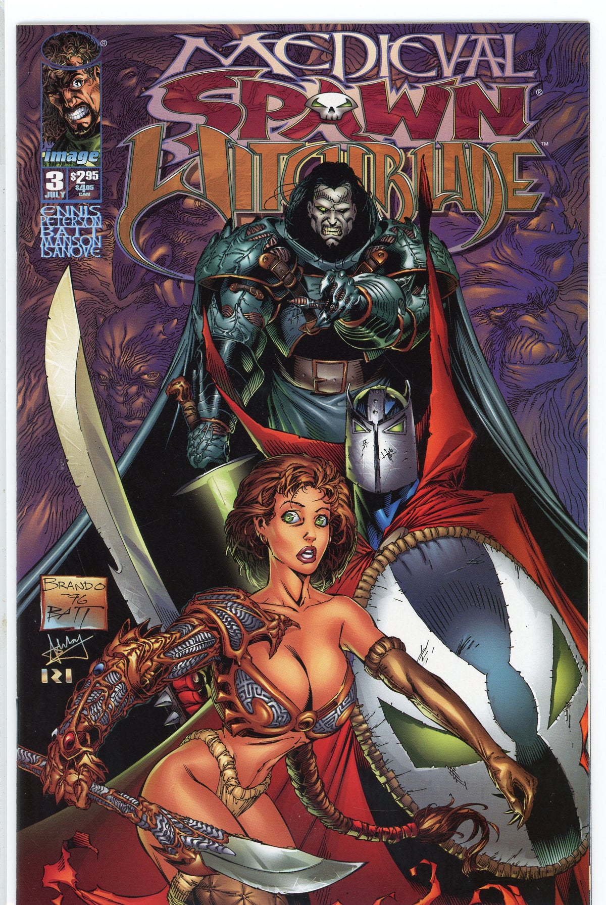MEDIEVAL SPAWN AND WITCHBLADE #3 NM SEXY COVER KILLER GLOSS