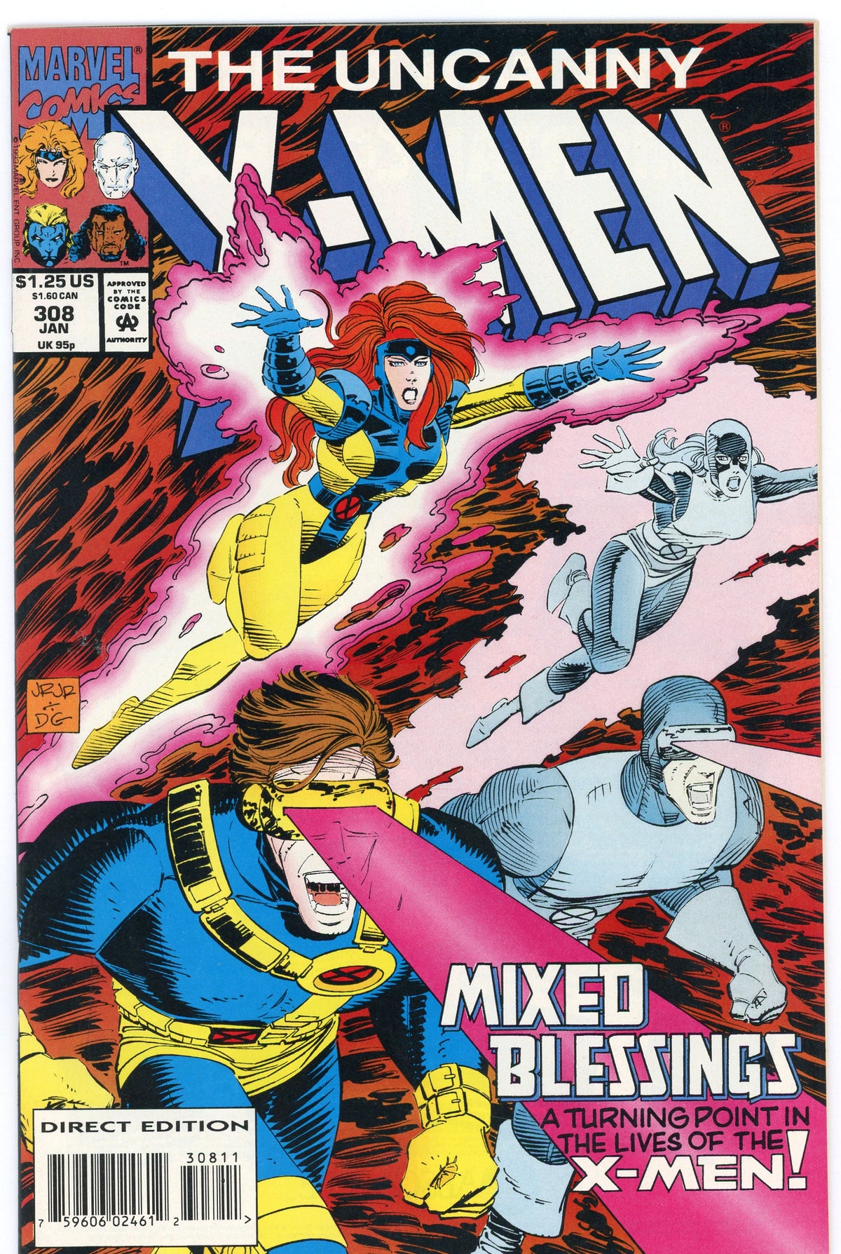 THE UNCANNY X-MEN #308 STUNNING ACTION COVER NM BRILLIANT SHEEN