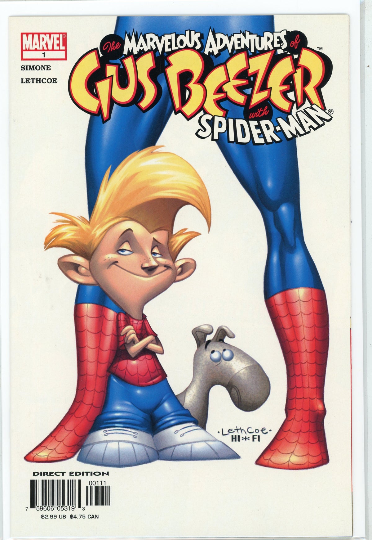 GUS BEEZER WITH SPIDERMAN #1 NM GLOSSY FINISH ADORABLE COVER