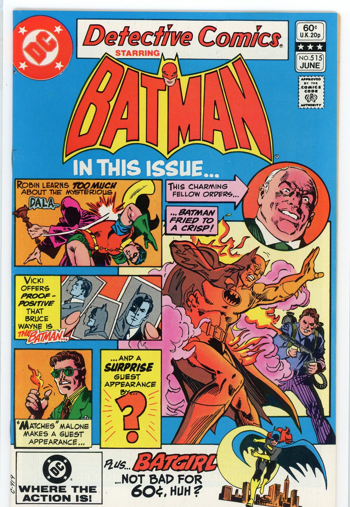 DETECTIVE COMICS #515 NM GLISTENING GLOSS ACTION PACKED COVER