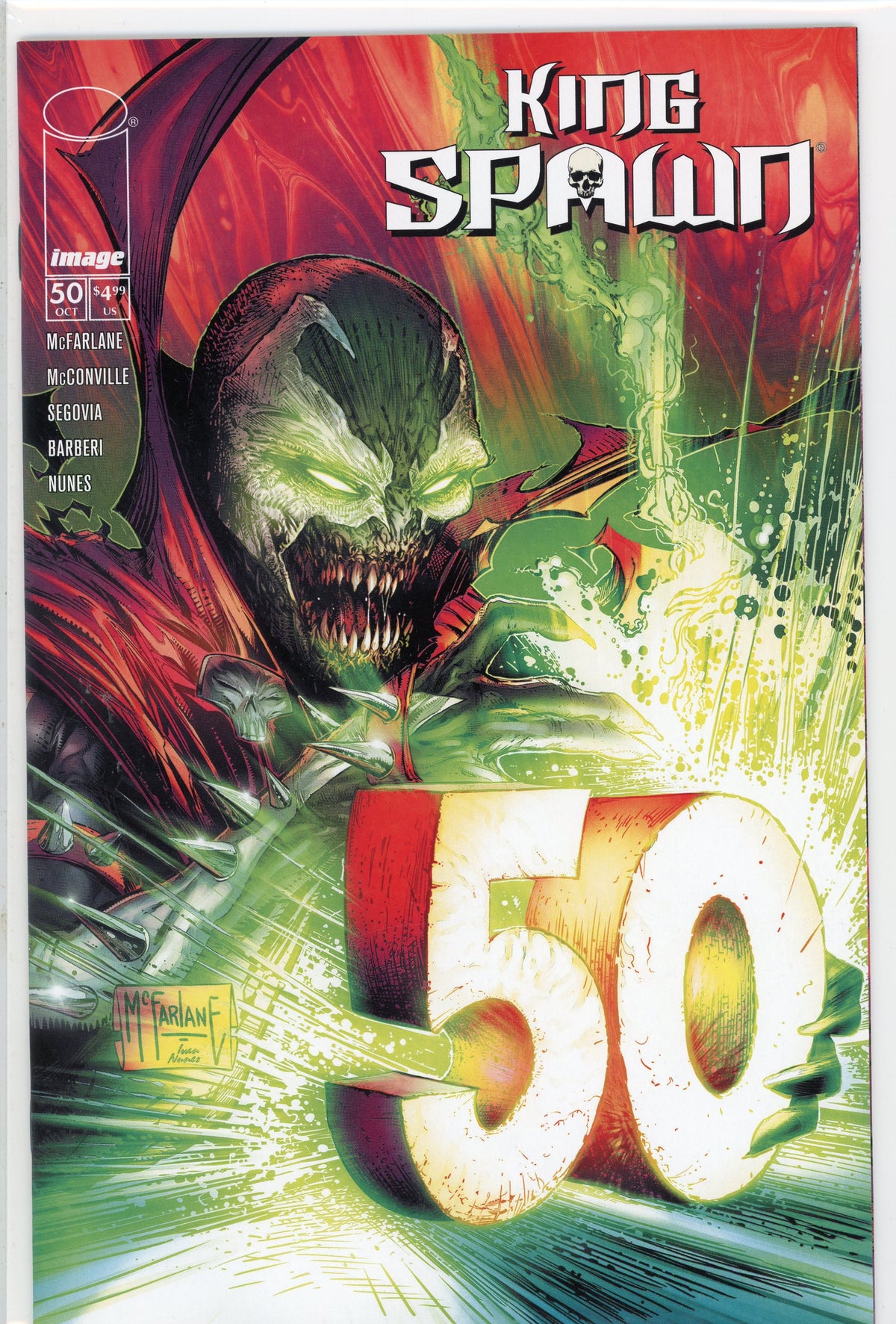 KING SPAWN #50 NM MCFARLANE WORK SENSATIONAL COVER NICE FINISH
