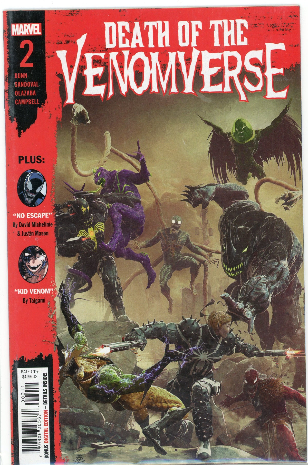 DEATH OF THE VENOMVERSE #2 NM FABULOUS TERRIFYING COVER BUNN WORK