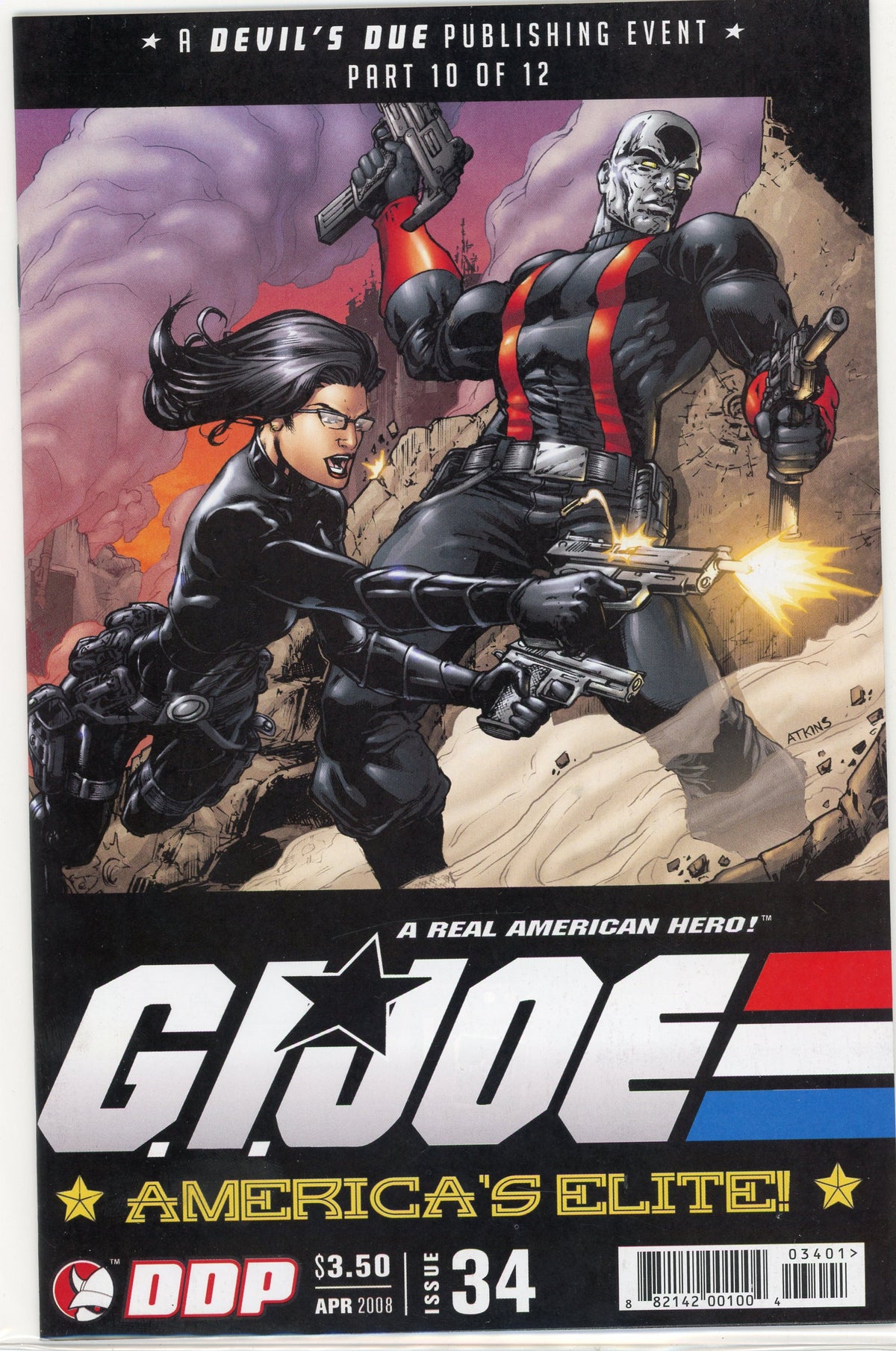 GI JOE AMERICAS ELITE #34 NM TREMENDOUS BATTLE COVER VIVID SHEEN