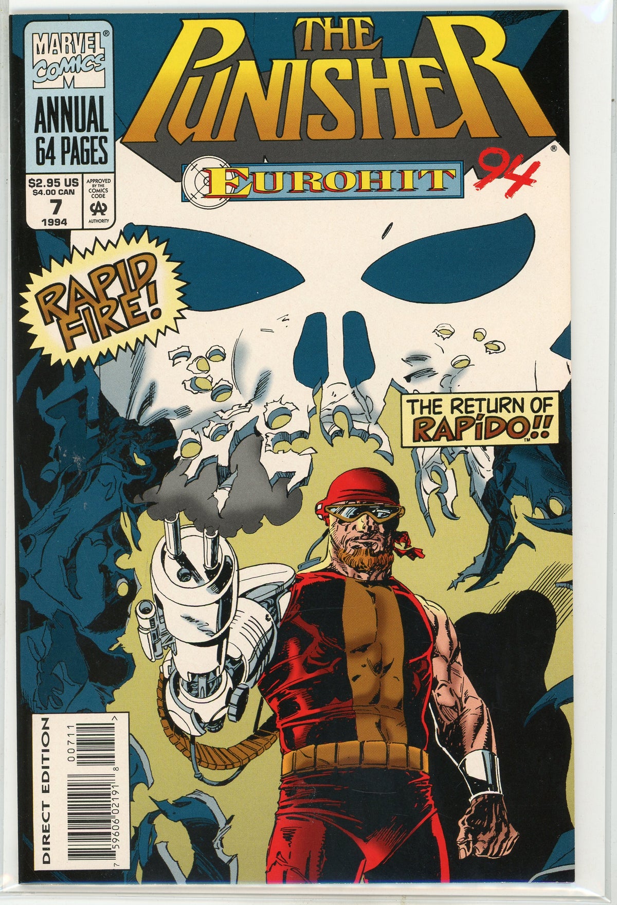 THE PUNISHER EUROHIT ANNUAL #7 NM FABULOUS SKULL COVER NICE GLOSS