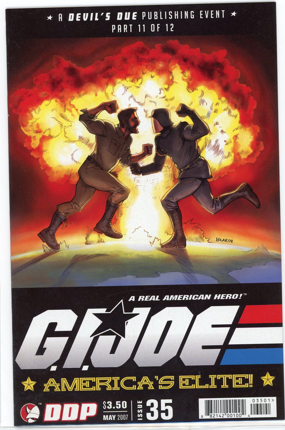 GI JOE AMERICAS ELITE #35 NM EXPLOSIVE BATTLE COVER GLOSSY FINISH
