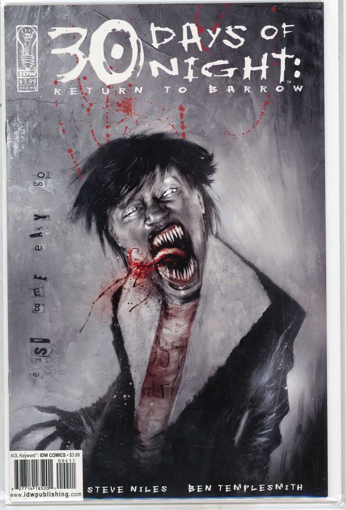 30 DAYS OF NIGHT #4 NM TERRIFYING COVER TREMENDOUS GLOSSY FINISH