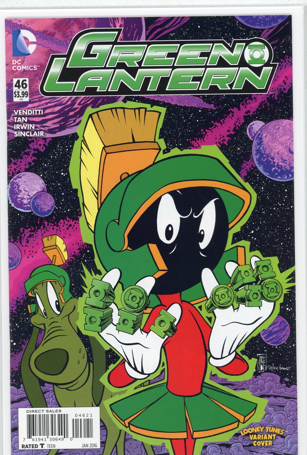 GREEN LANTERN #46 NM LOONEY TUNES VARIANT COVER SOUGHT AFTER GREAT GLOSS
