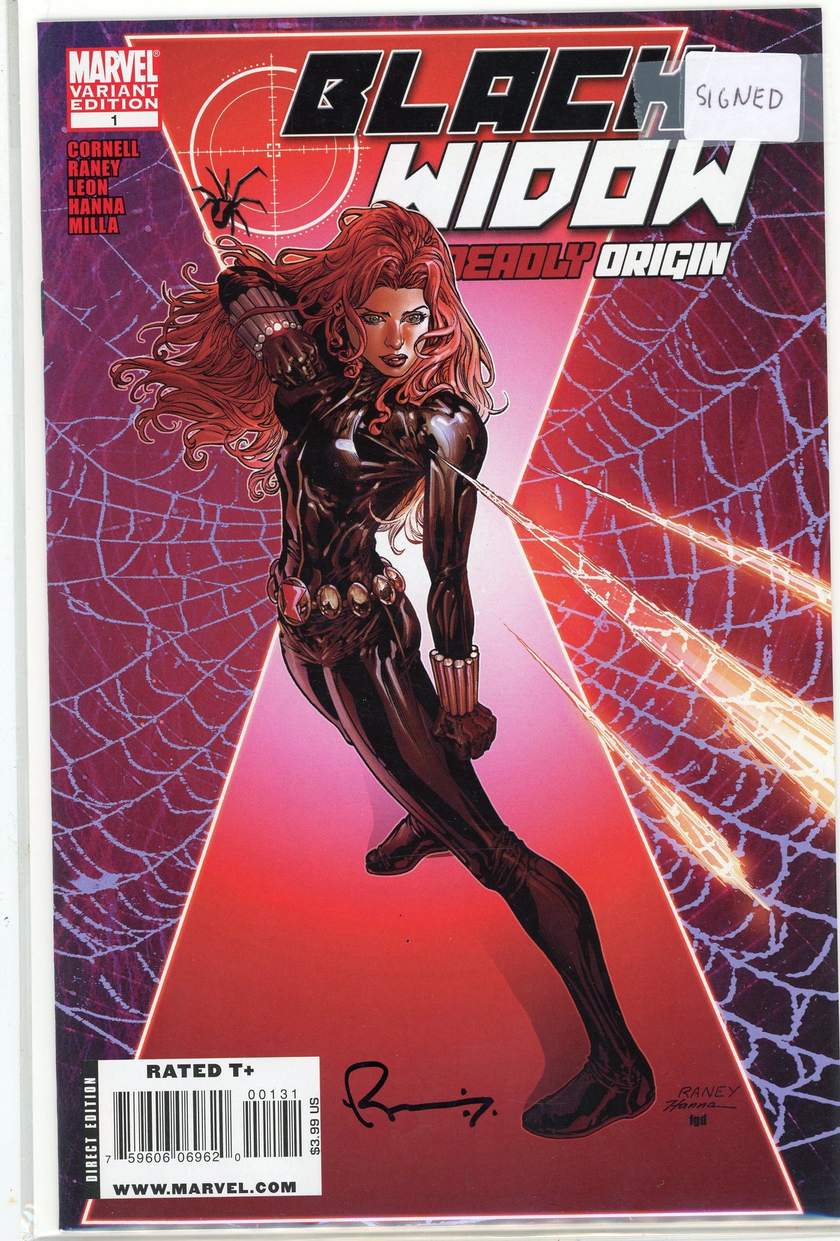 BLACK WIDOW DEADLY ORIGIN #1 SIGNED VARIANT COVER MAGNIFICENT SHINE