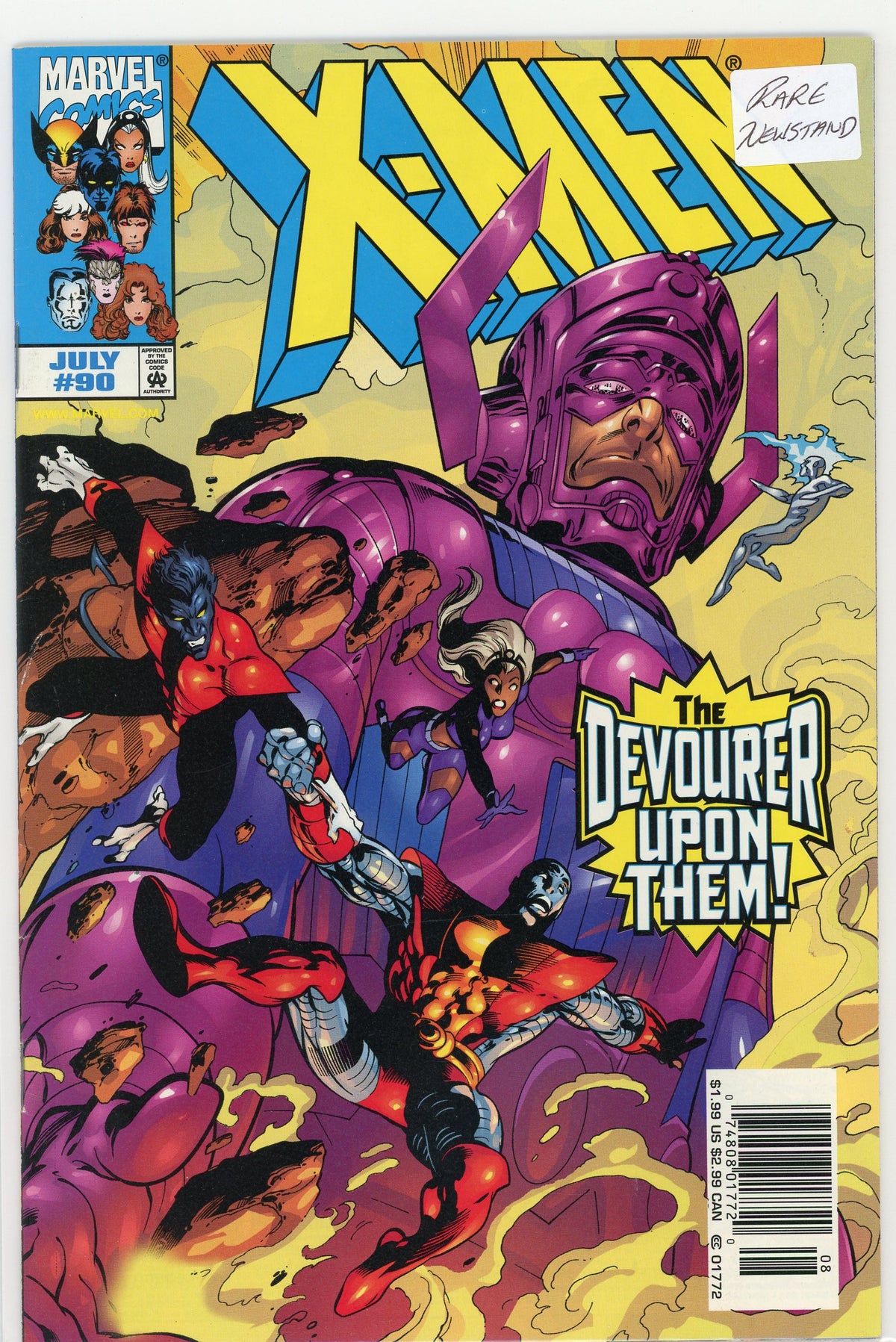 X-MEN #90 NM RARE NEWSTAND GREAT GALACTUS COVER STUNNING VIBRANT HUES