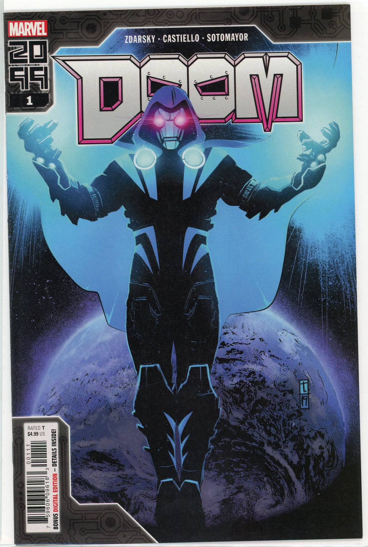 DOOM 2099 #1` NM MAGNIFICENT COVER STUNNING GLOSS ZDARSKY WORK