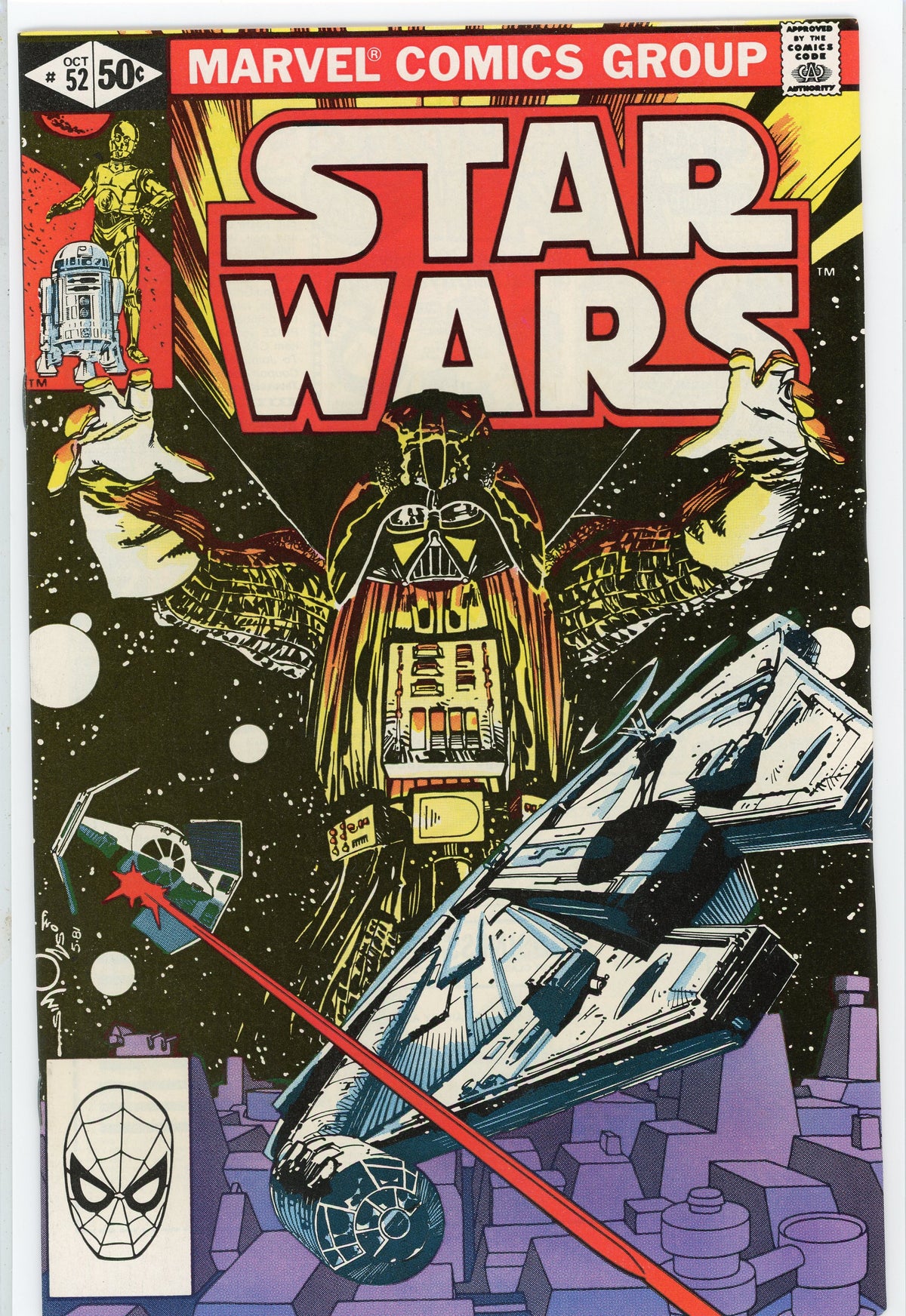 STAR WARS #52 NM SPECTACULAR BATTLE COVER INCREDIBLE GLOSSY SHEEN