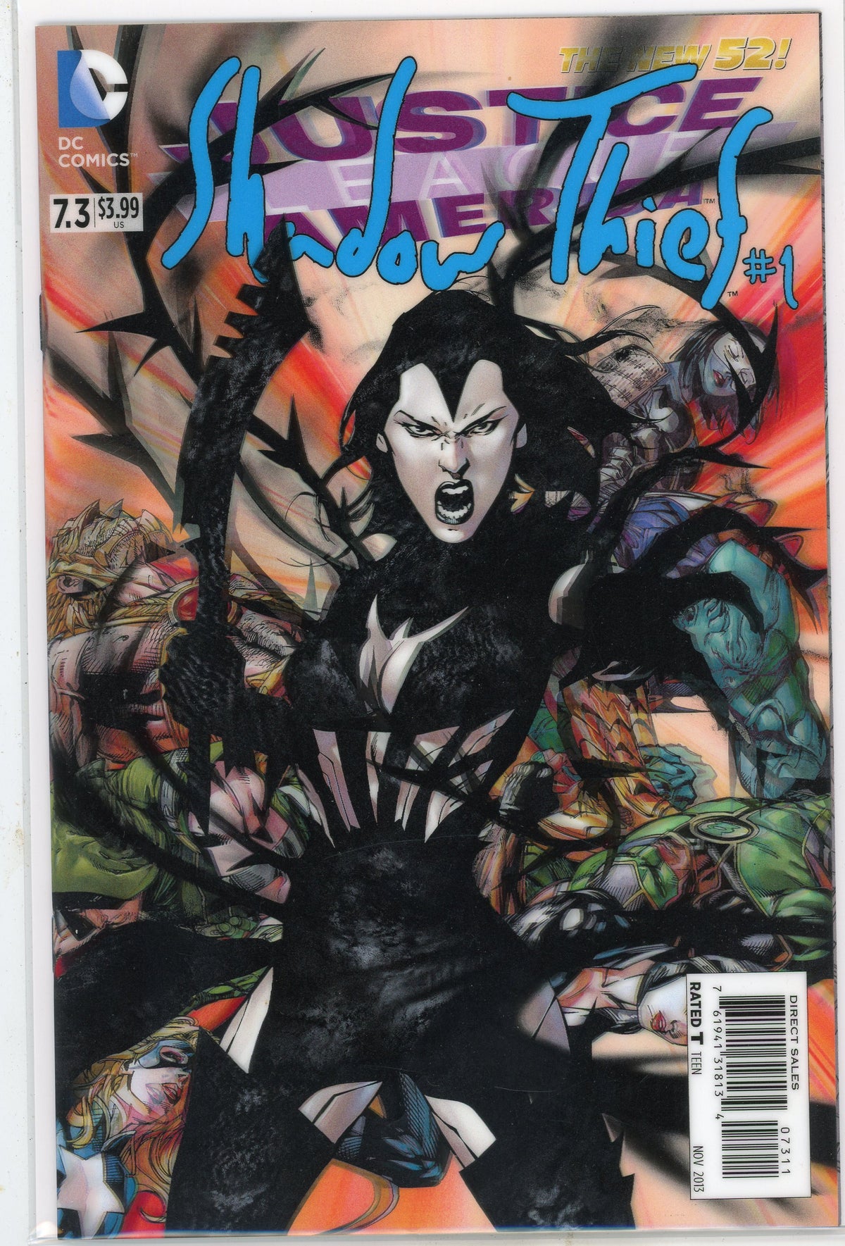 JUSTICE LEAGUE OF AMERICA #7.3 NM NEW 52 LENTICULAR COVER KILLER GLOSS