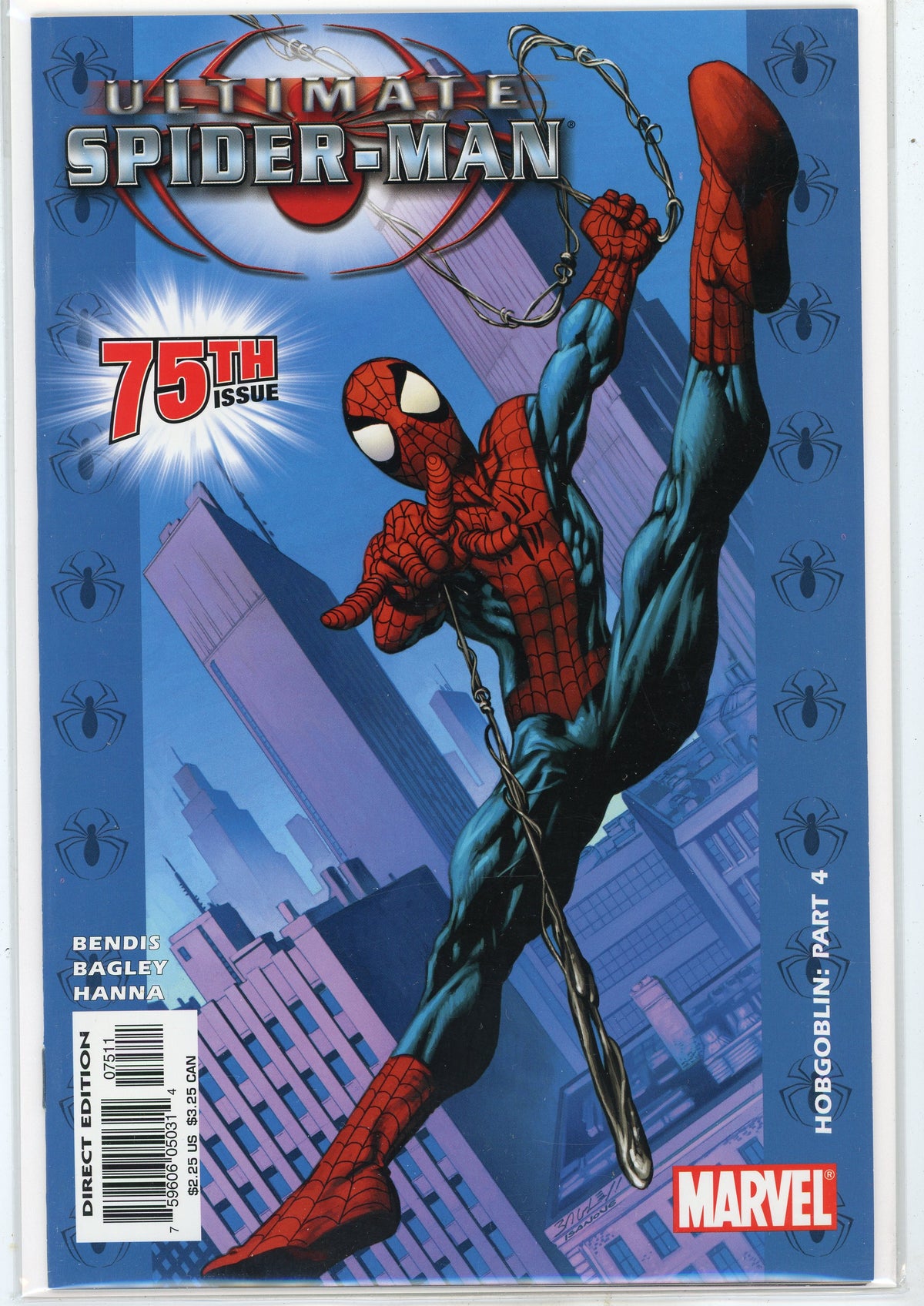 ULTIMATE SPIDERMAN #75 NM BENDIS BAGLEY WORK ACTION PACKED COVER