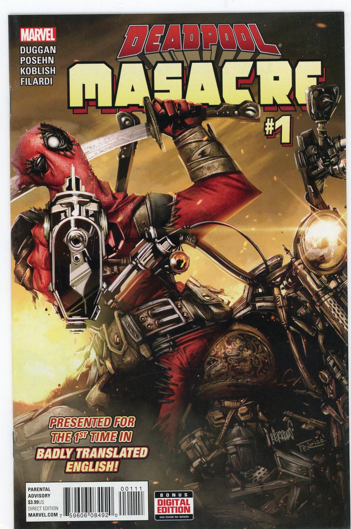 DEADPOOL MASACRE #1 NM ACTION PACKED COVER GLISTENING FINISH