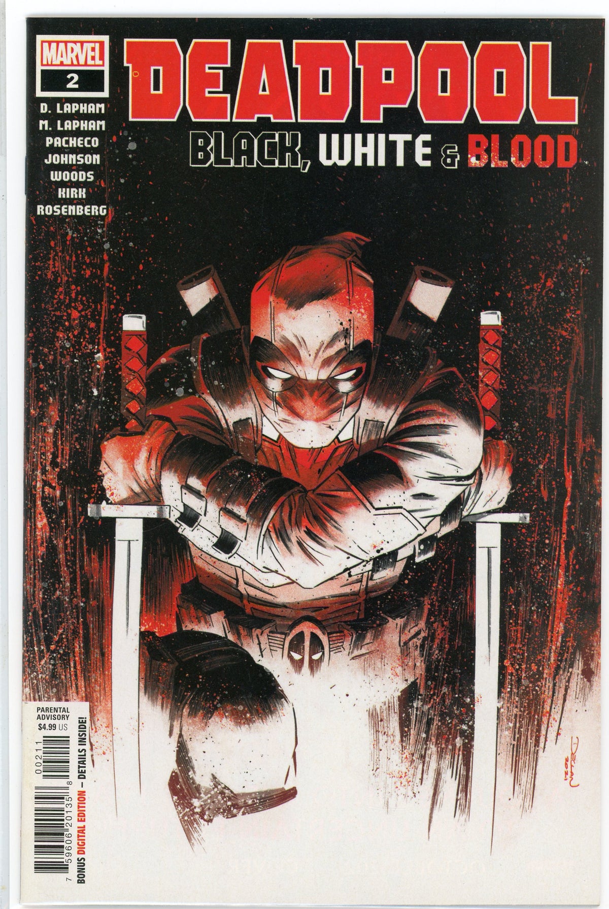 DEADPOOL BLACK DEAD AND WHITE #2 NM MEMORABLE COVER KILLER GLOSS