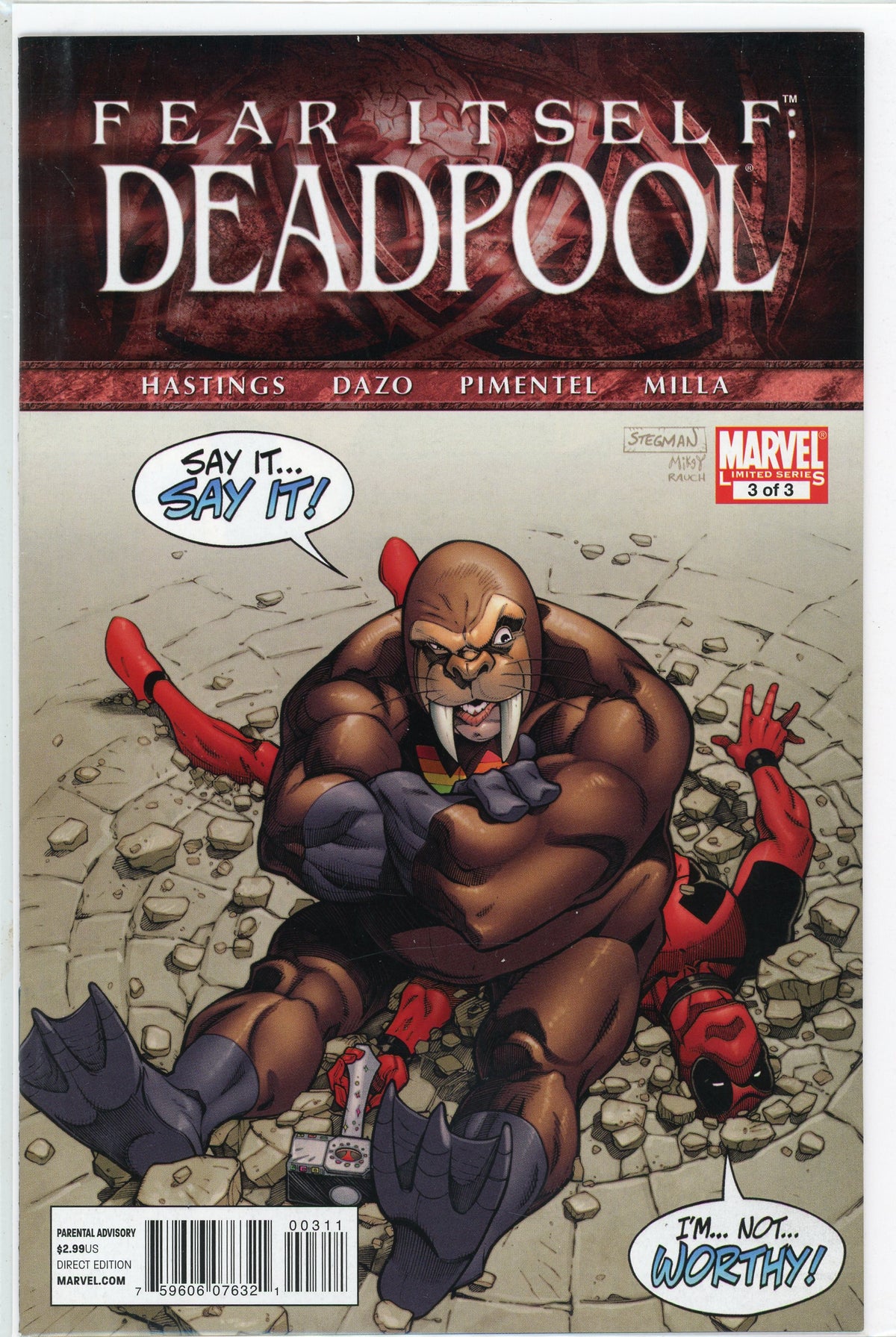FEAR ITSELF DEADPOOL #3 OF 3 NM HILARIOUS COVER GLORIOUS GLOSS
