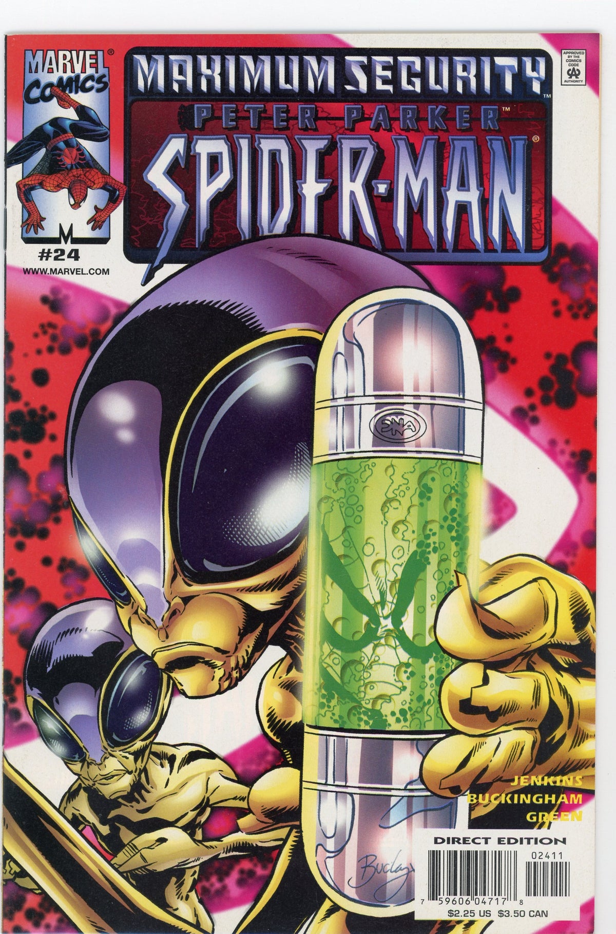 PETER PARKER SPIDERMAN #24 NM INCREDIBLE COVER MIND BLOWING GLOSS