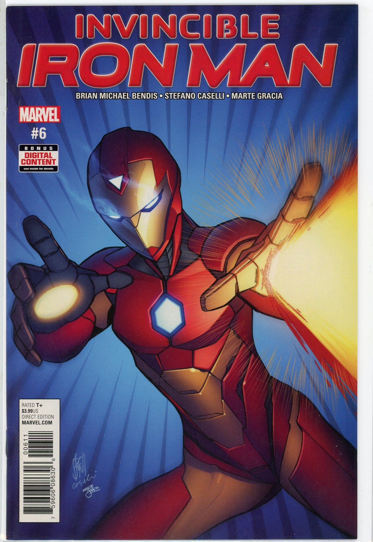 INVINCIBLE IRON MAN #6 NM BENDIS WORK ACTION PACKED COVER KILLER FINISH