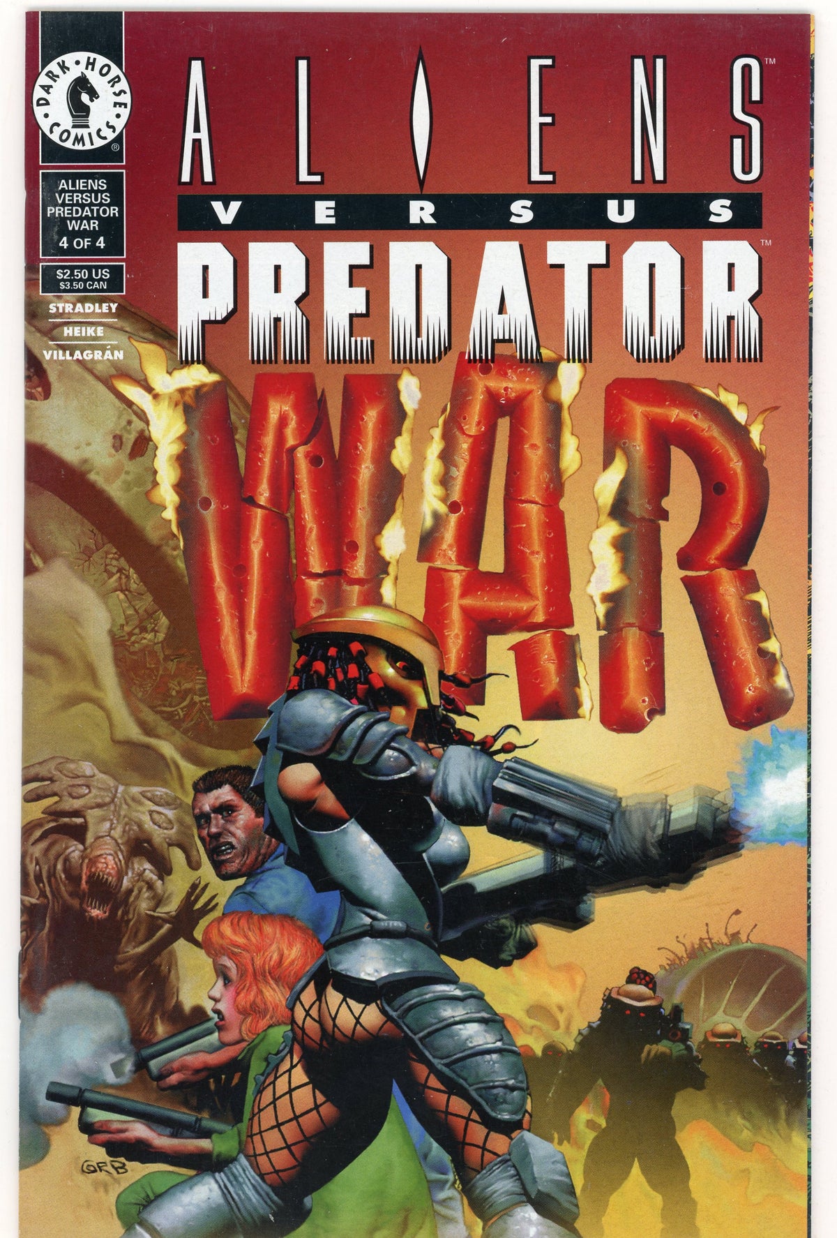 ALIENS VS. PREDATOR #4 OF 4 ALL OUT BATTLE COVER NM VIVID COLORS