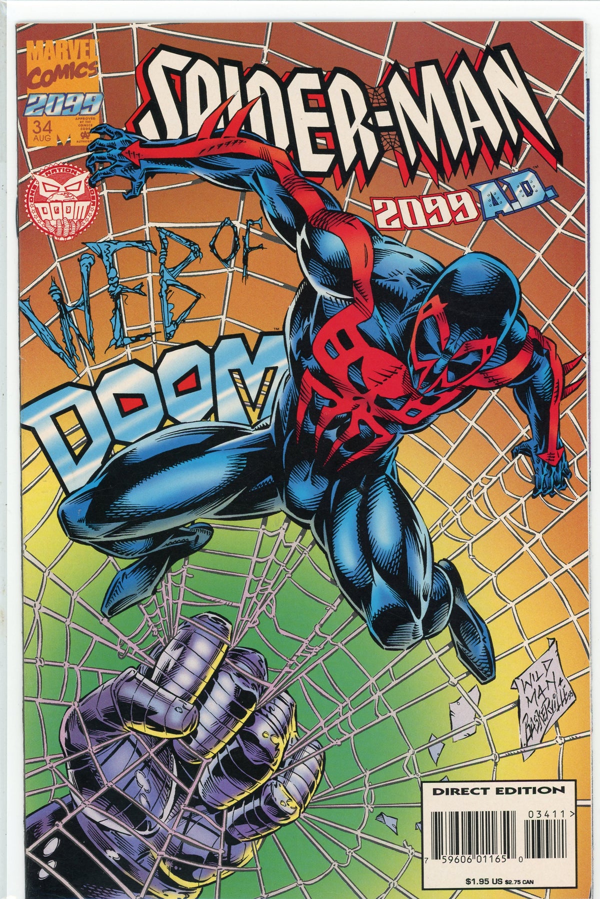SPIDERMAN 2099 #34 NM FANTASTIC COVER KILLER GLOSSY SHEEN