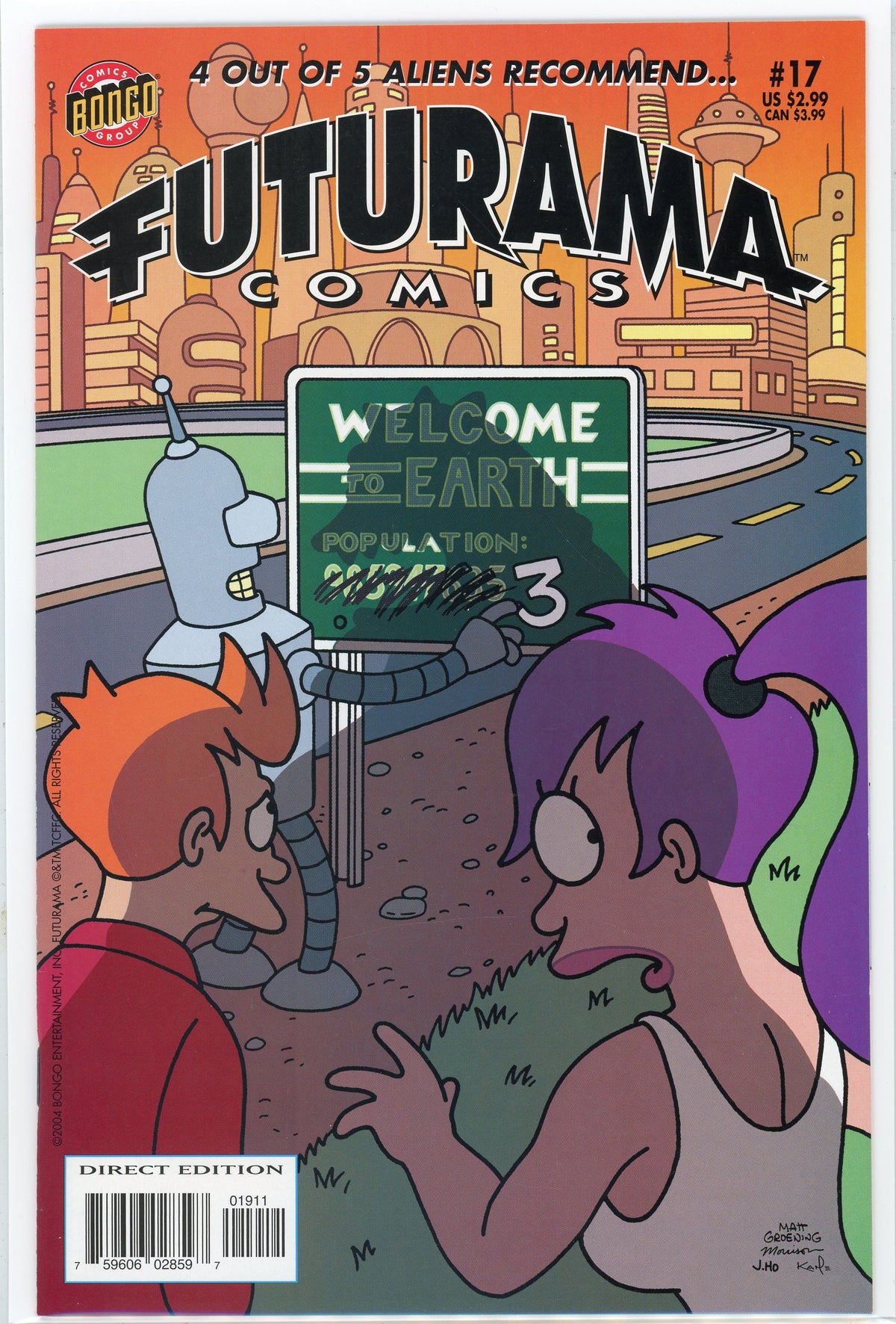 FUTURAMA COMICS #17 NM FUTURISTIC COVER SOUGHT AFTER SERIES
