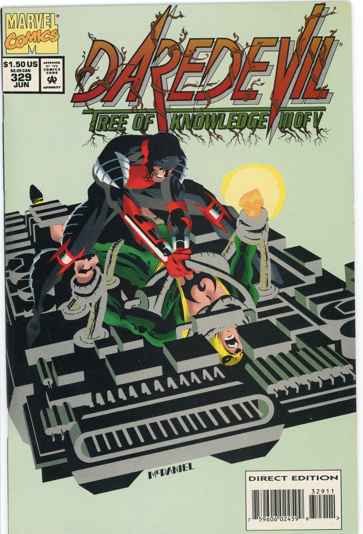 DAREDEVIL #329 NM IRON FIST APP. DRAMA DRENCHED COVER GREAT LOOKING GLOSS