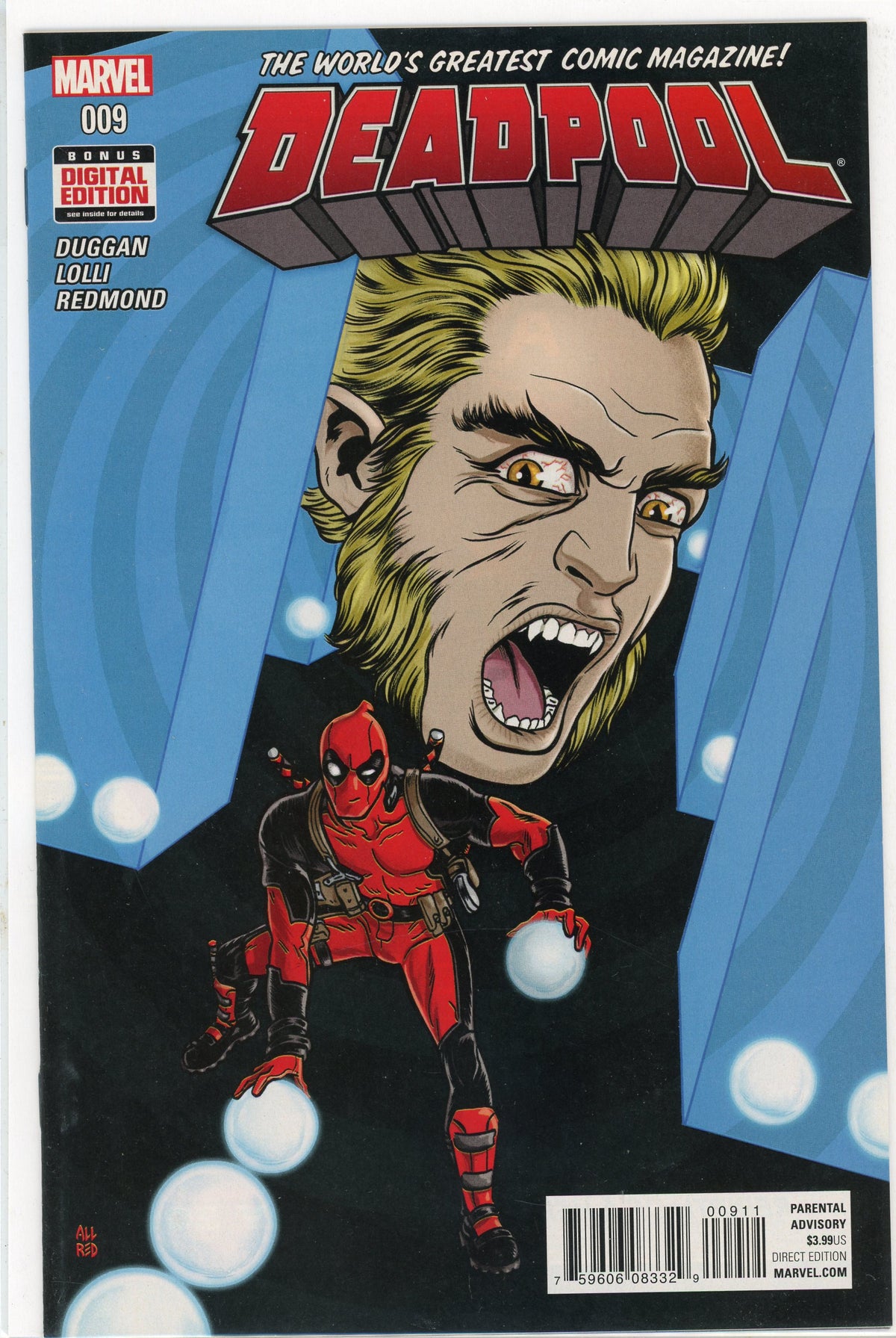 DEADPOOL #9 NM GLOSSY SHEEN DUGGAN WORK STUNNING COVER