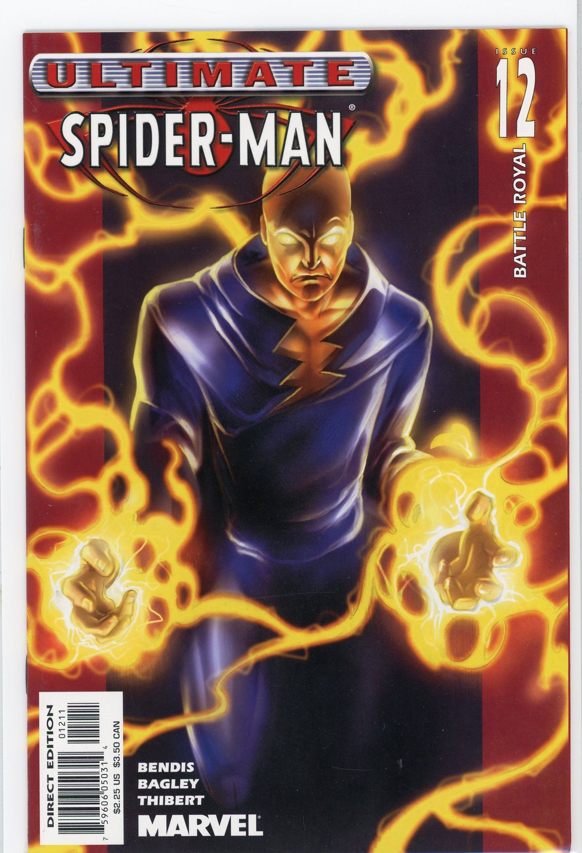 ULTIMATE SPIDERMAN #12 NM BENDIS BAGLEY WORK ELECTRIFYING COVER NICE GLOSS