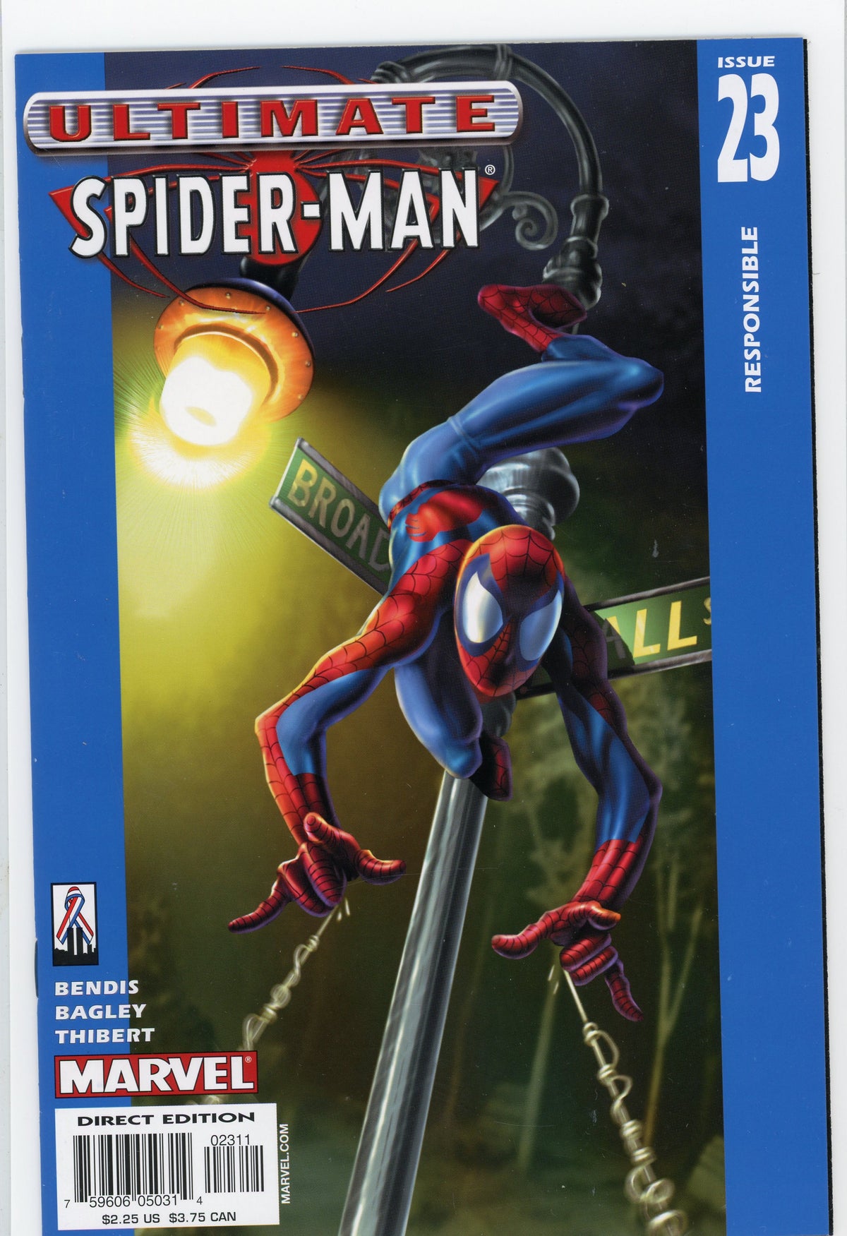 ULTIMATE SPIDERMAN #23 NM BENDIS BAGLEY WORK GLISTENING COVER