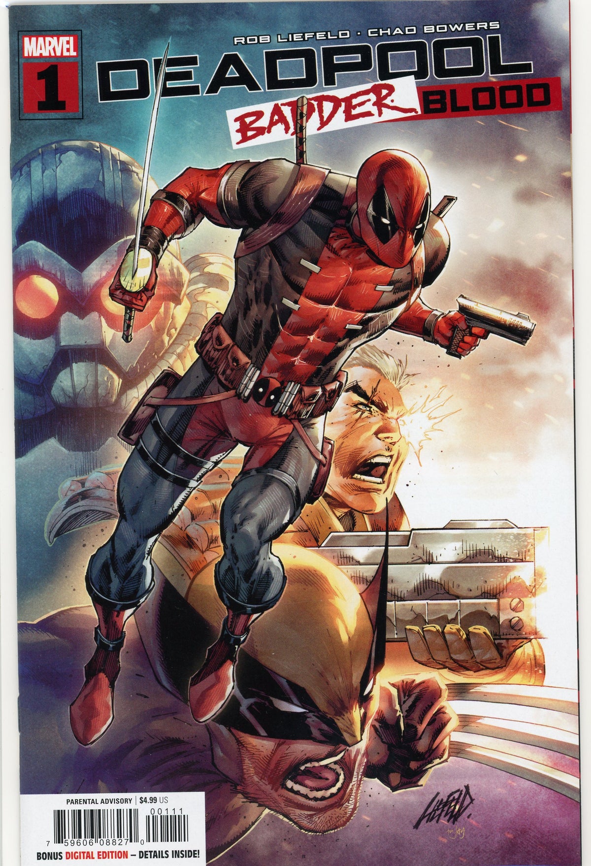 DEADPOOL #1 BADDER BLOOD NM WOLVERINE APP. STUNNING LIEFELD COVER