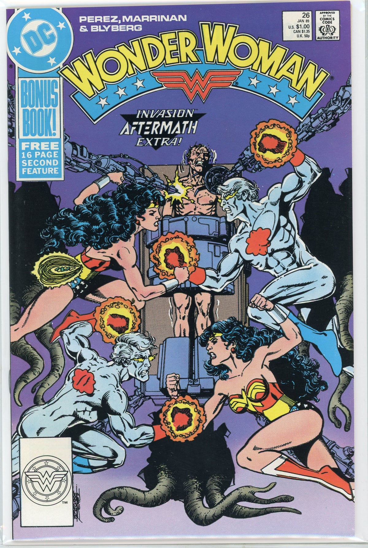 WONDER WOMAN #26 NM GEORGE PEREZ GREAT BATTLE COVER NICE GLOSS