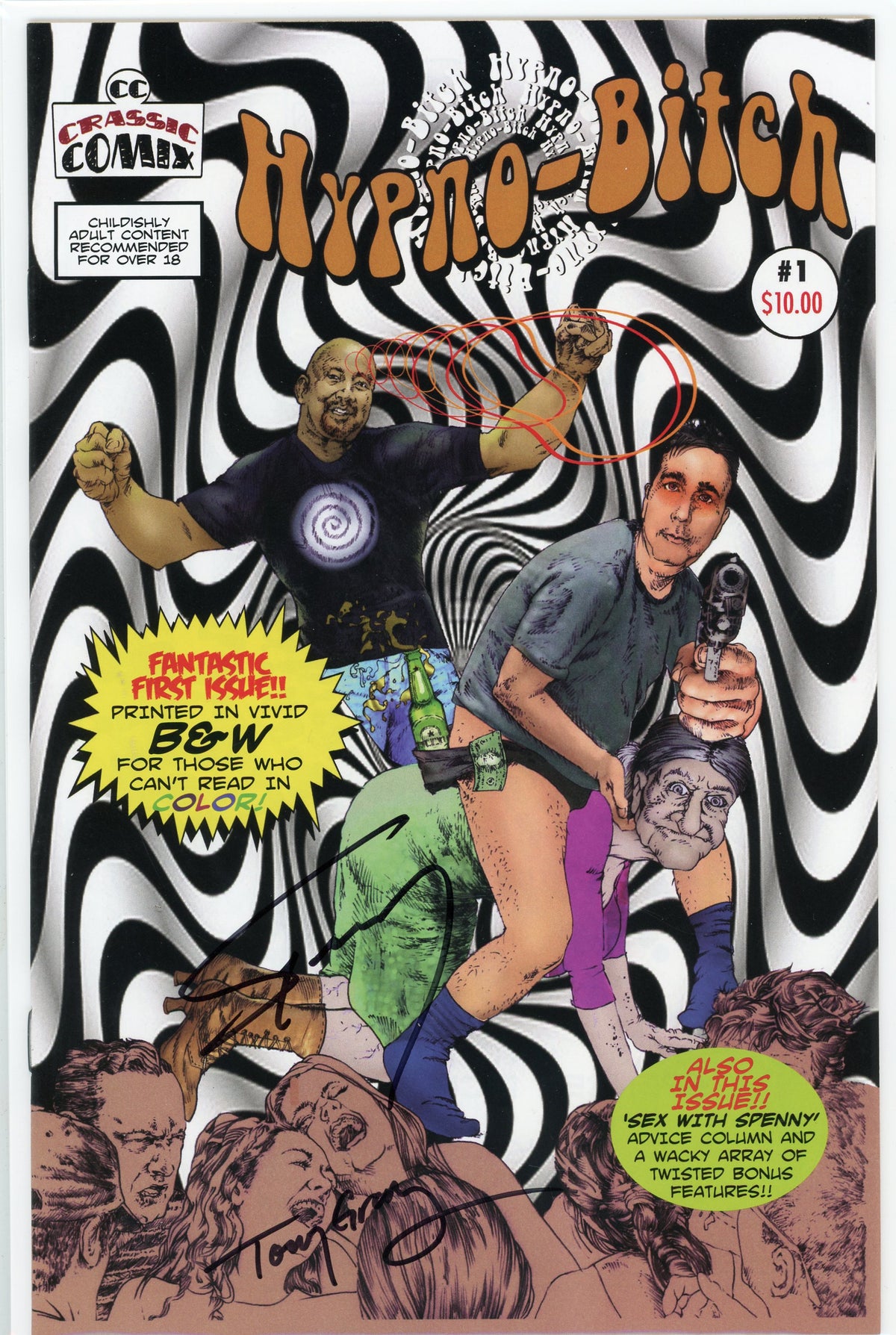 HYPNO BITCH #1 NM PSYCHEDELIC COVER CULT CLASSIC SIGNED TONY GRAY SPENNY