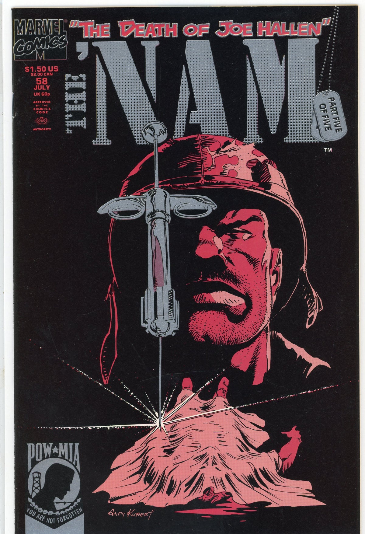THE NAM #58 NM STUNNING KUBERT BLACK COVER LUSTROUS SHEEN