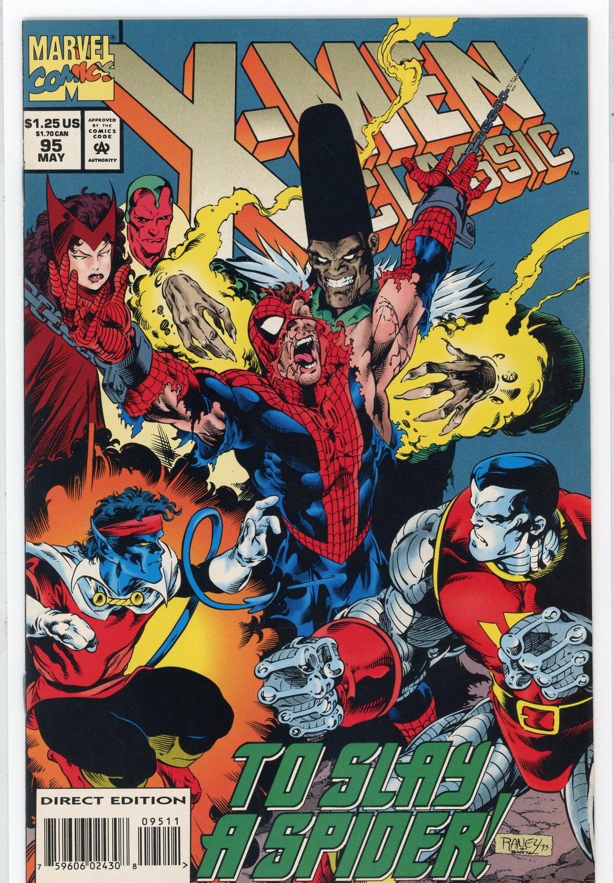 X-MEN CLASSIC #95 NM STUNNING BATTLE COVER INCREDIBLE FINISH