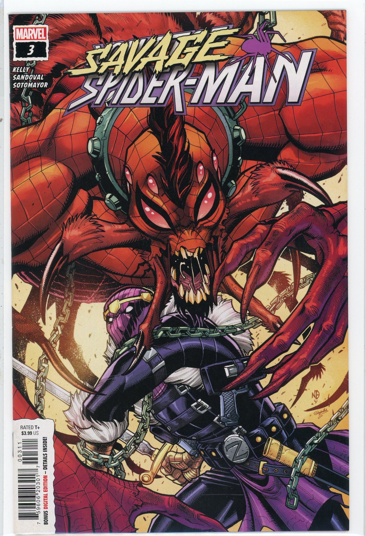 SAVAGE SPIDERMAN #3 NM TERRIFYING COVER INCREDIBLE SHEEN