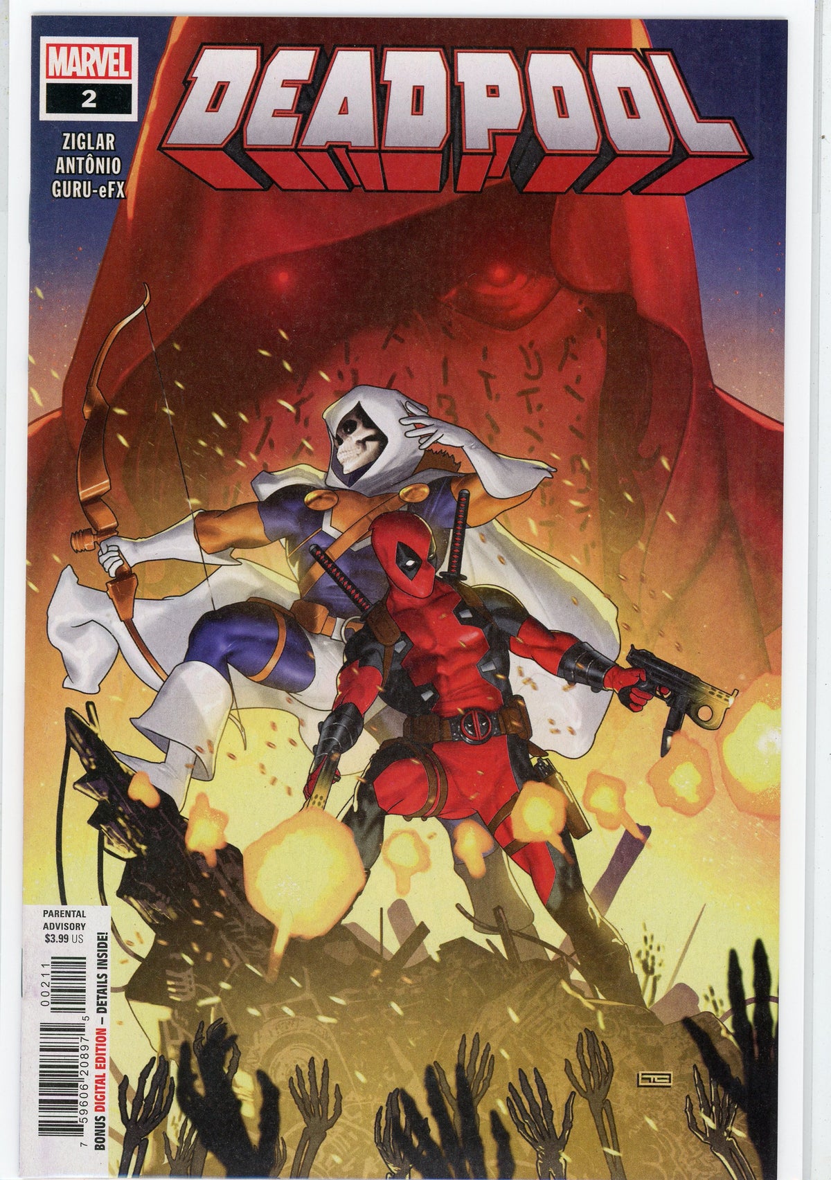 DEADPOOL #2 NM GREAT TASKMASTER APP. AWESOME COVER INCREDIBLE SHINE