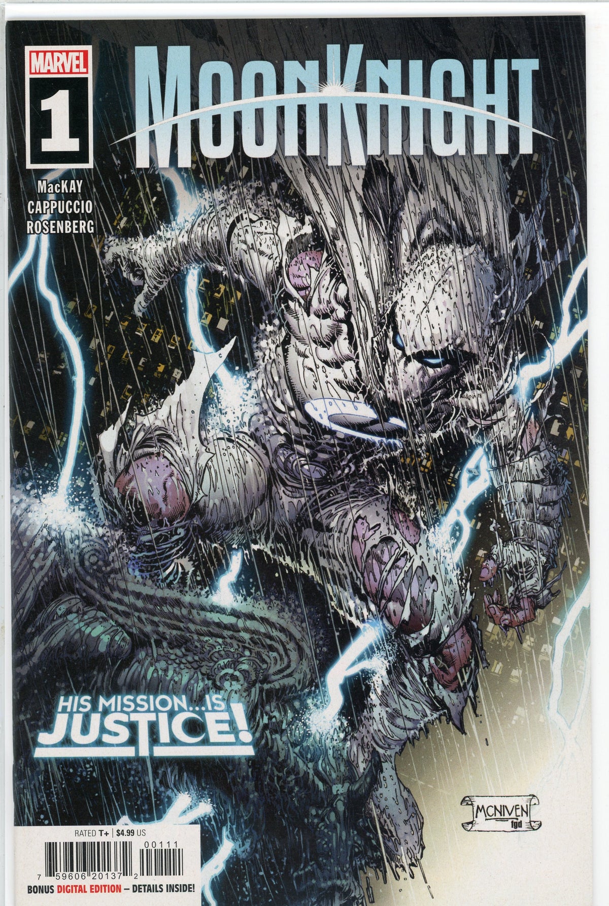 MOON KNIGHT #1 NM STUNNING MCNIVEN COVER AMAZING GLOSSY SHEEN
