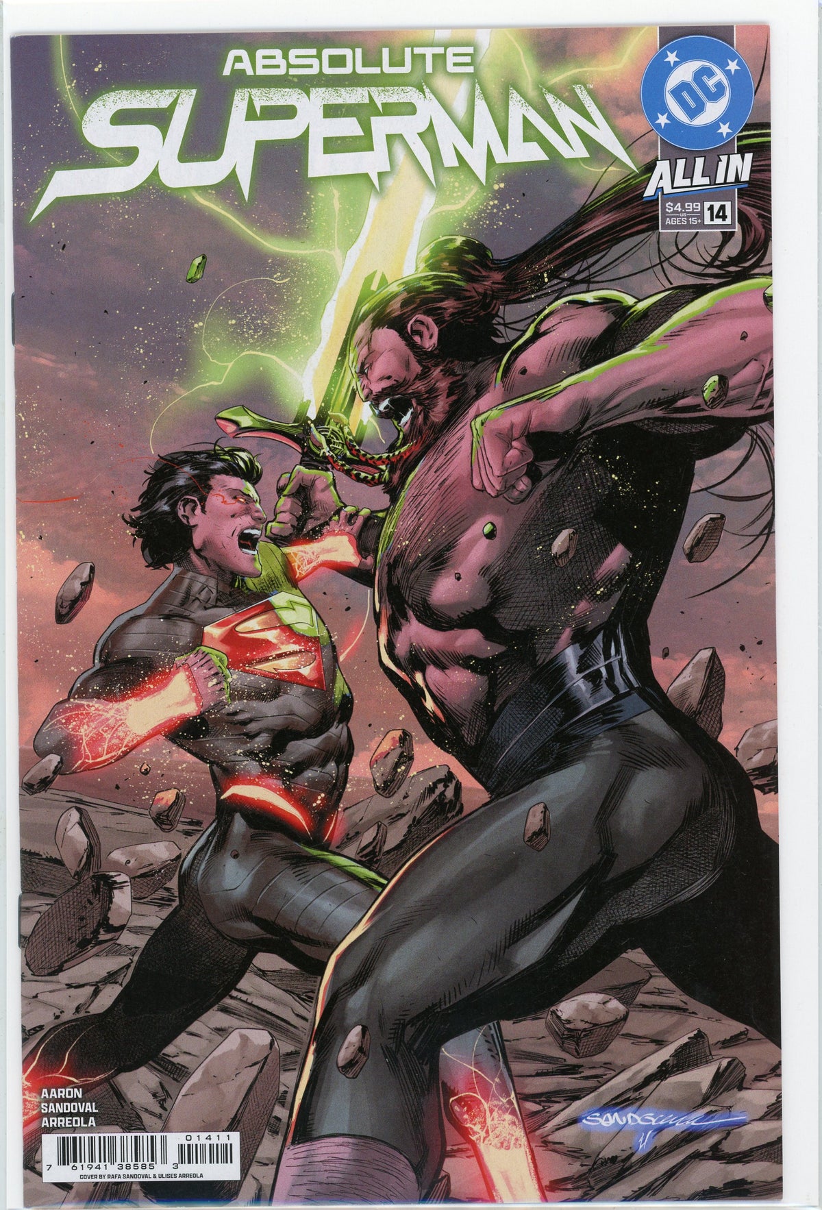 ABSOLUTE SUPERMAN #14 NM ALL IN EPIC BATTLE COVER GLOSSY SHEEN