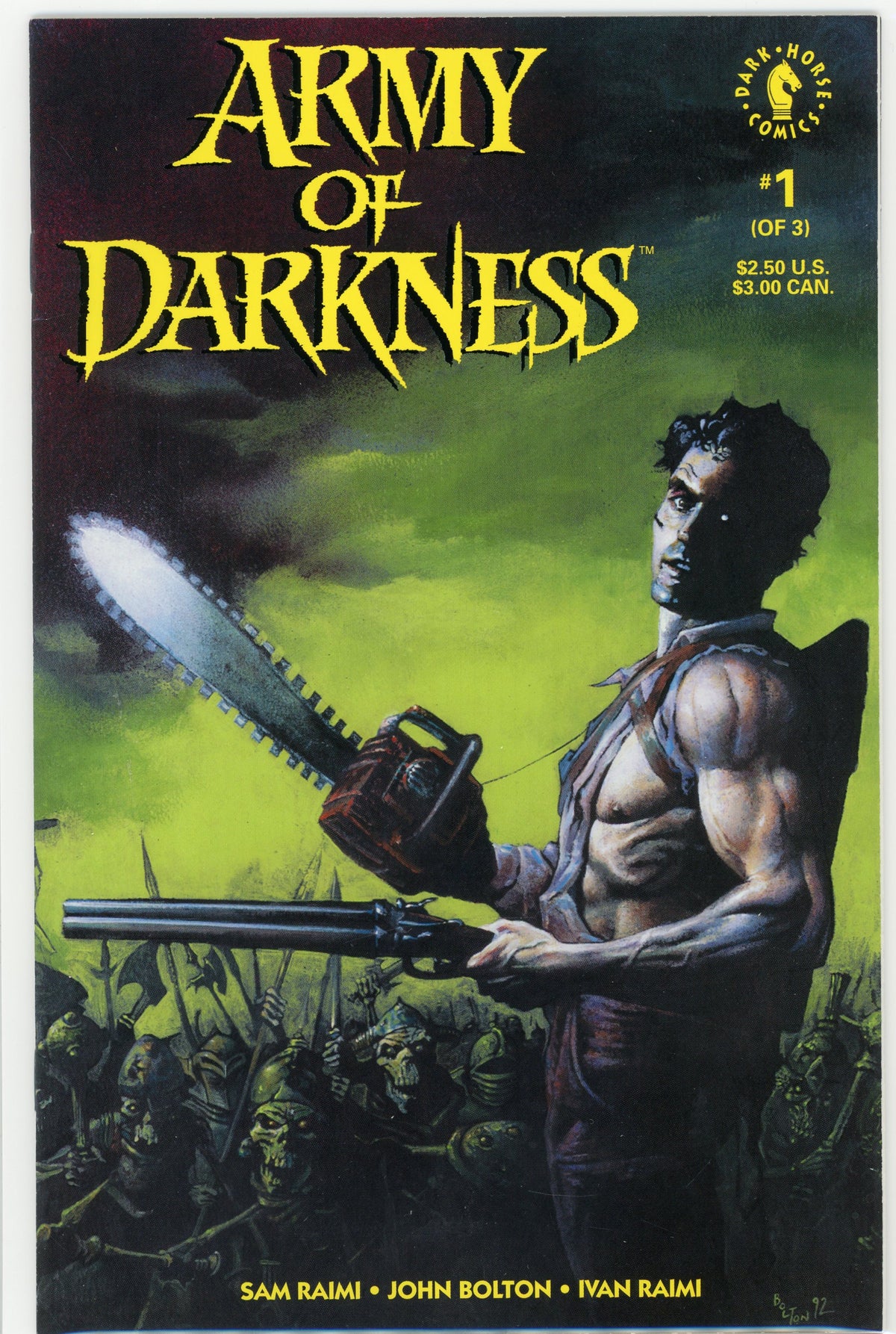 ARMY OF DARKNESS #1 OF 3 NM INCREDIBLE GREEN TONE COVER KILLER GLOSS