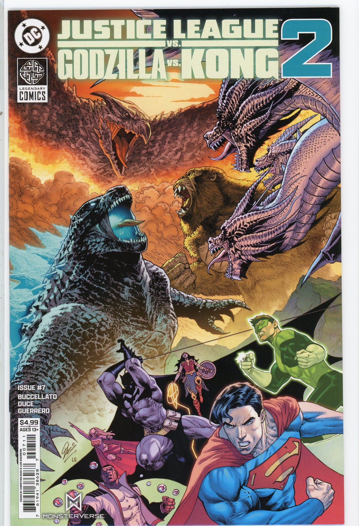 JUSTICE LEAGUE VS. GODZILLA VS. KONG 2 #7 NM GLOSSY SHEEN ALL OUT ACTION