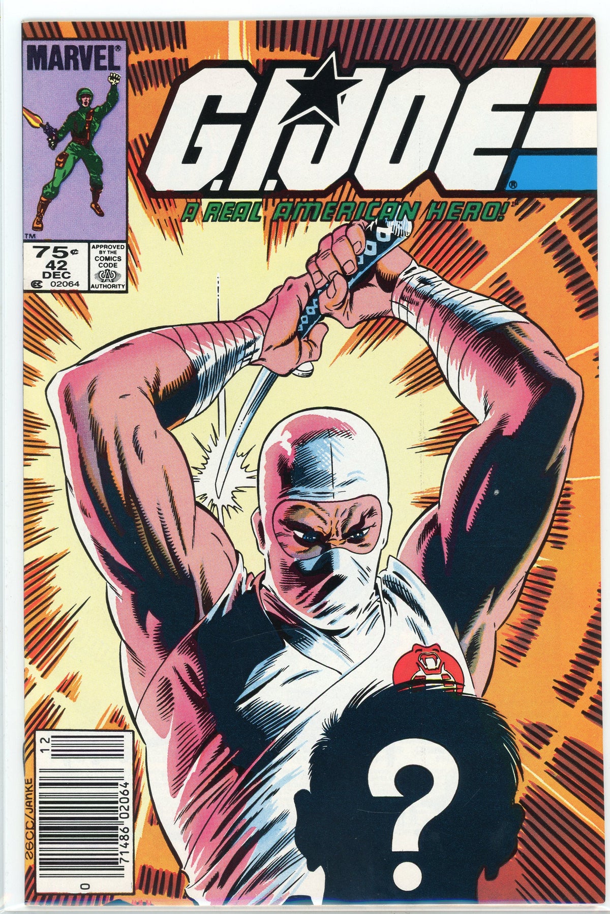 GI JOE A REAL AMERICAN HERO #42 NM CPV DRAMATIC COVER NICE GLOSSY SHEEN