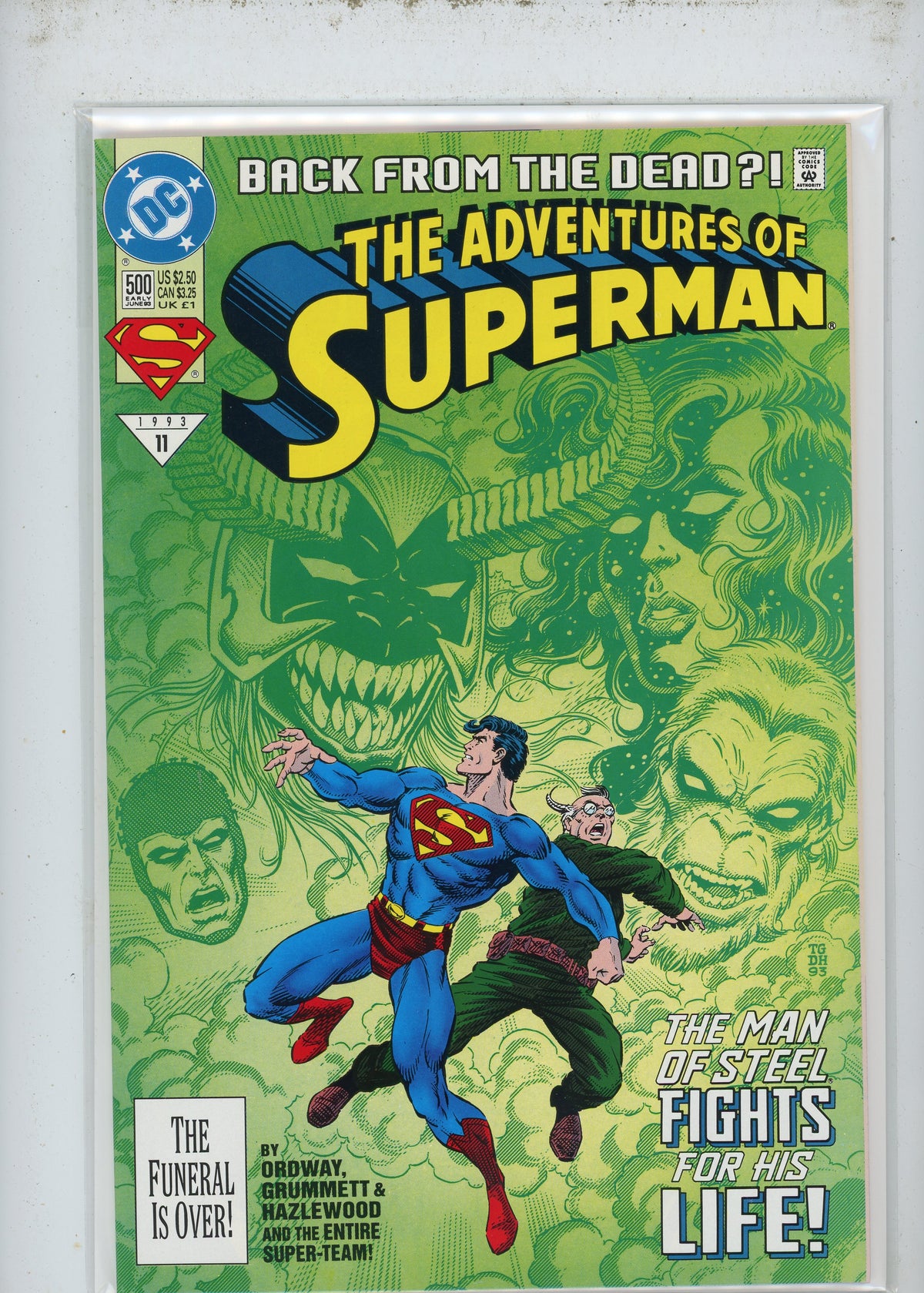 THE ADVENTURES OF SUPERMAN #500 NM ORDWAY WORK INCREDIBLE COVER