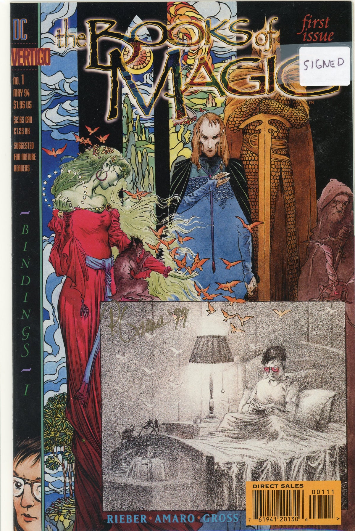 BOOKS OF MAGIC #1 NM SIGNED ISSUE BREATHTAKING COVER INCREDIBLE GLOSS