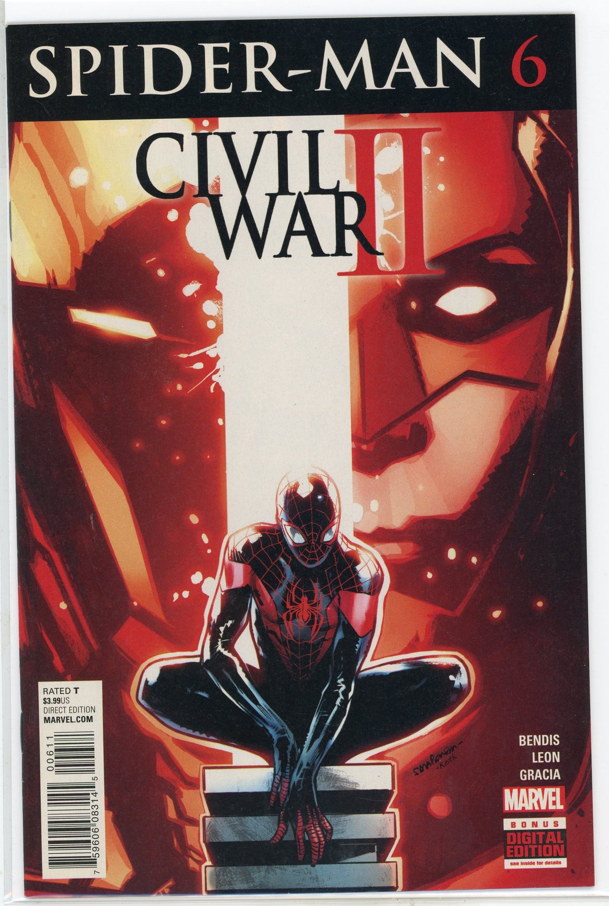SPIDERMAN #6 CIVIL WAR 2 NM BENDIS WORK FANTASTIC COVER TERRIFIC GLOSS