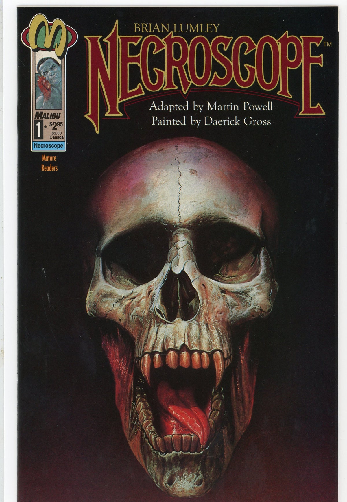 NECROSCOPE #1 NM TERRIFYING BLACK SKULL COVER GLISTENING SHEEN